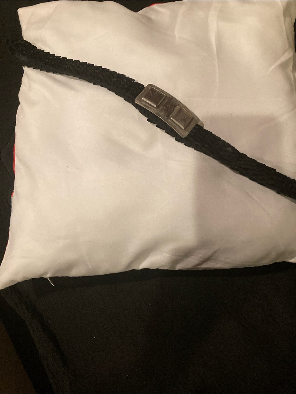 Black and Silver Vintage Fish Scale Stretch Belt